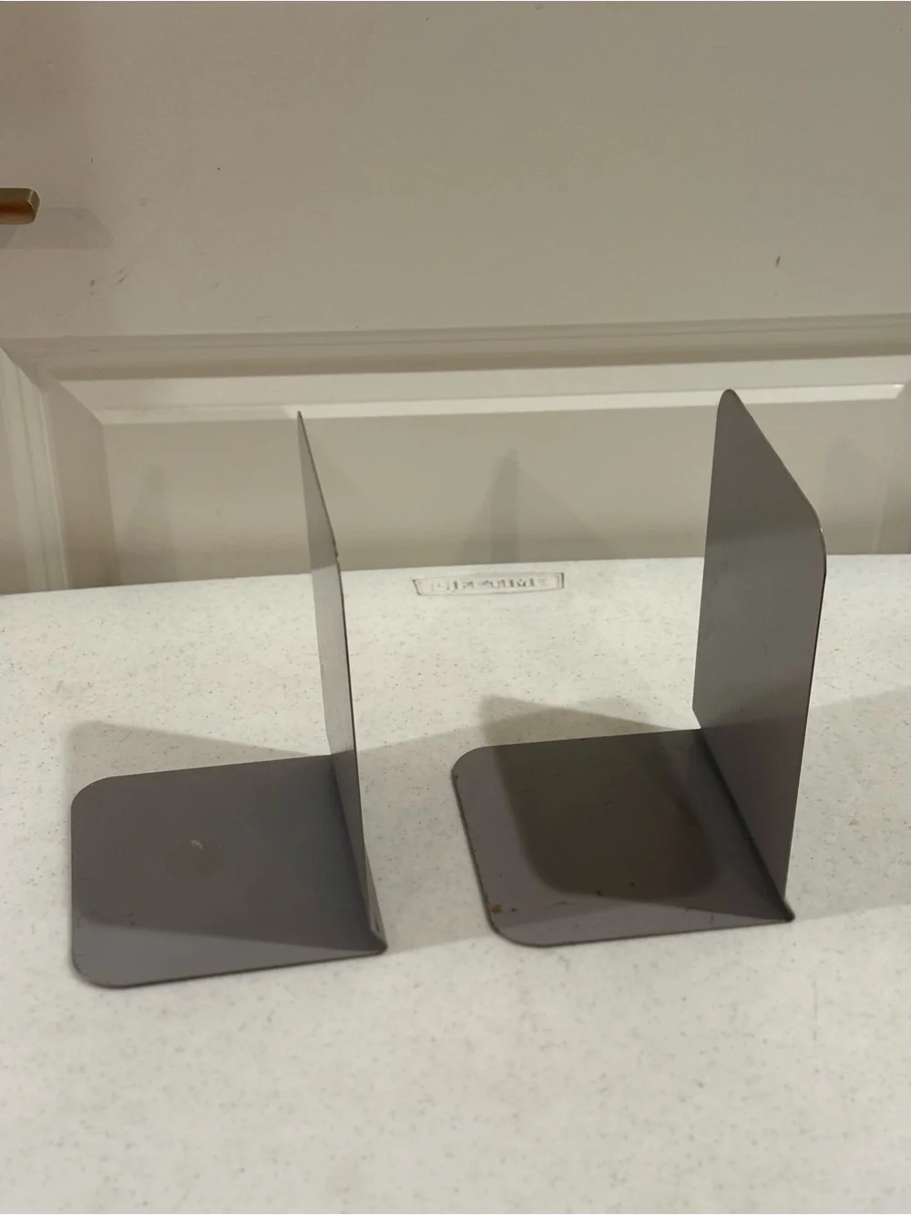 Vintage Arched Steel Gray Metal Bookend Set